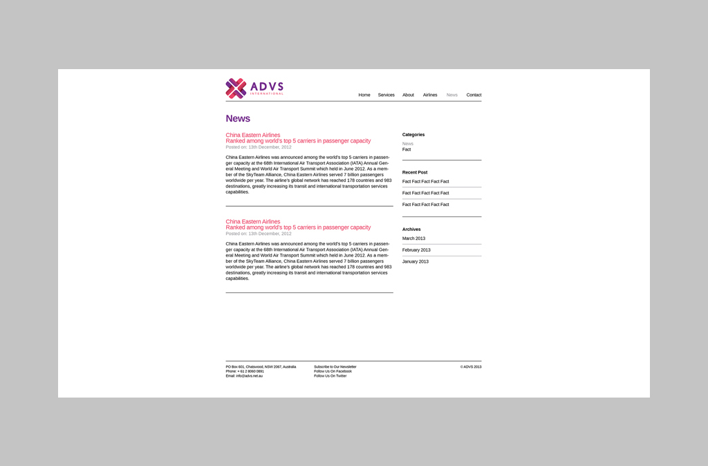 ADVS Website Design